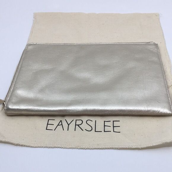 Eayrslee Leather Metallic Clutch Pouch with Dust Bag - Picture 10 of 16